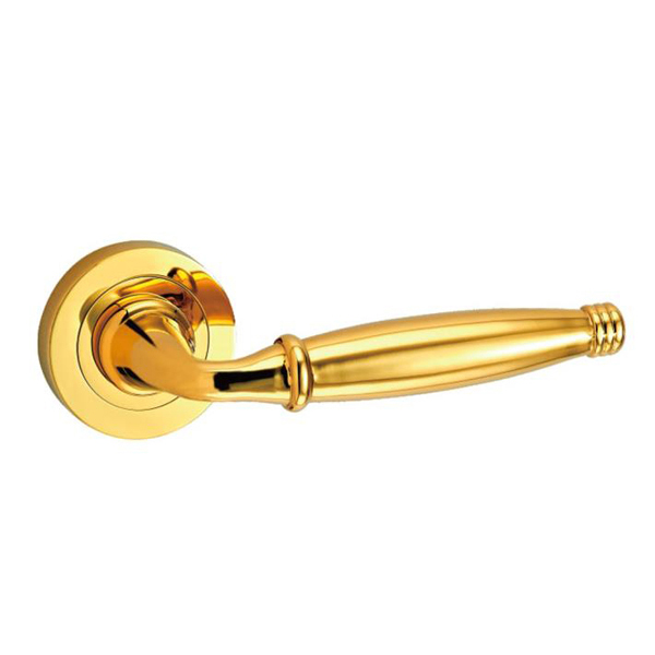 Luxury brass door handle, door handle and lock for hotel entrance door