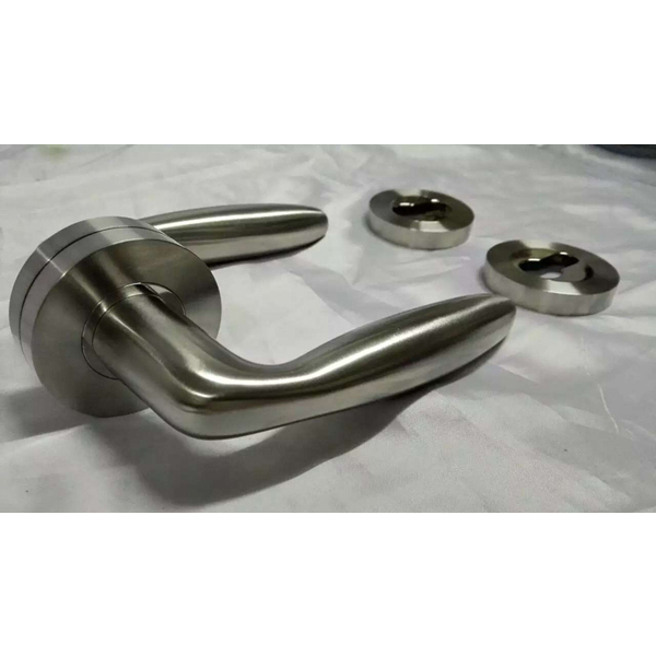 stainless steel door handle for indoor with round rosette