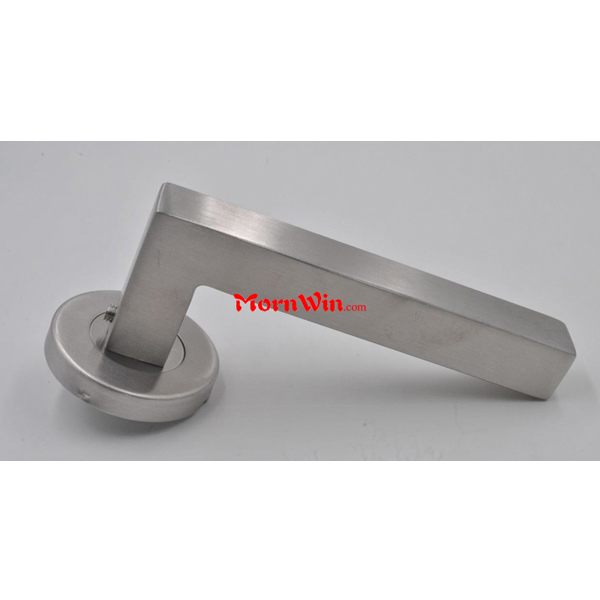 Hollow Stainless steel square door handle on square rose