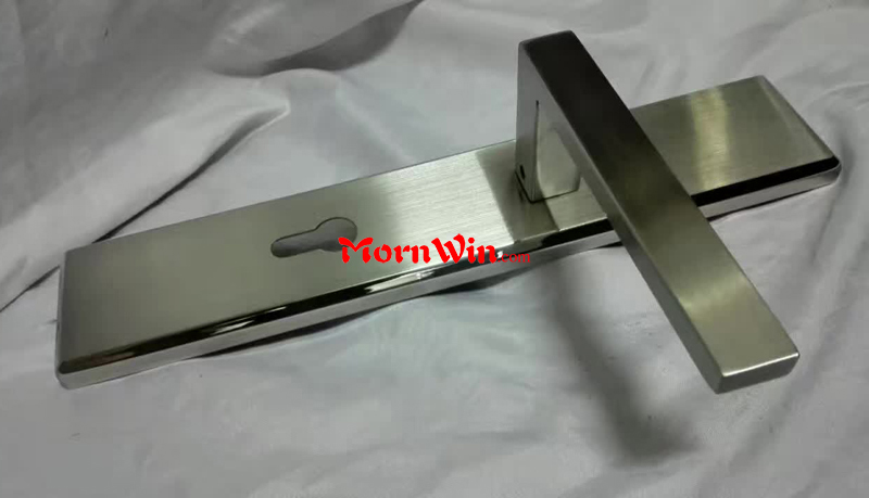 Stainless steel interior door lever handle with plate