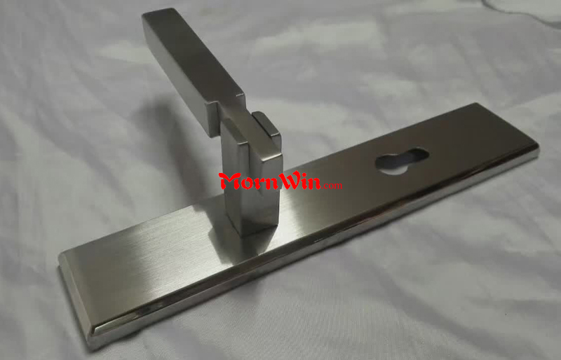 SUS304 fire rated interior lever door handle with plate for mortise locks